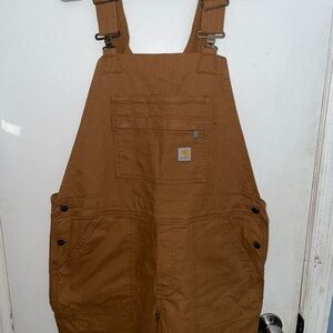 Carhartt Brown Canvas Jumpsuit with Adjustable Straps